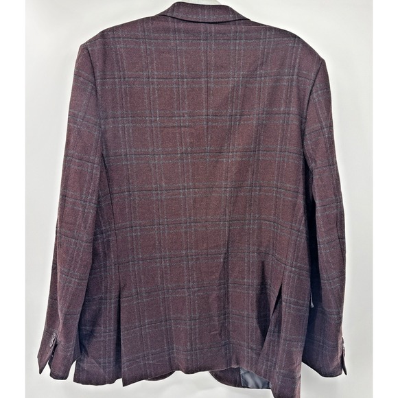Ermenegildo Zegna Mila Blazer Mens EUR 54L US 44 L Red Plaid Wool Cashmere - Picture 14 of 14